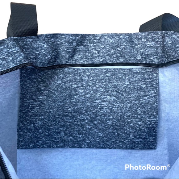 Victoria Secret Pink Foil Logo Weekender Tote Bag Heather Gray Zippered NWT - Picture 9 of 13